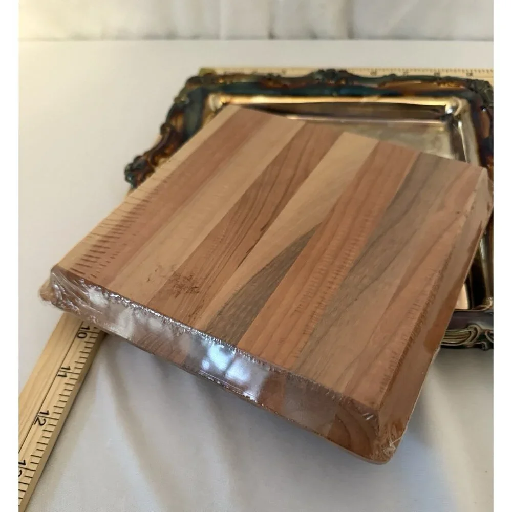 Vtg Newport Silver Plate Tray YB 650 Serving Cutting Cheese Board 10